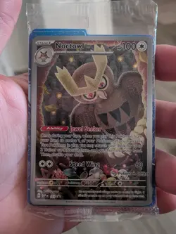 Pokemon Noctowl SVP 141 Scarlet & Violet Promo Holo Pokemon Center Stamp Sealed - Image 1