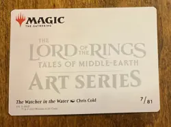 MTG Lord Of The Rings Gold Stamped Art Series The Watcher In The Water 7/81 N/NM - Image 2