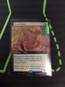 MTG Magic The Gathering Brood Sliver Foil Ext Art Secret Lair Commander - Image 1