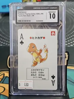 1996 Pokemon Toyota Netz Deck Playing Cards Charmander CGC 10 - Image 1
