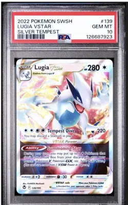 2022 Pokemon Sword & Shield Silver Tempest Lugia VSTAR 139 Silver Tempest PSA 10 - Image 1