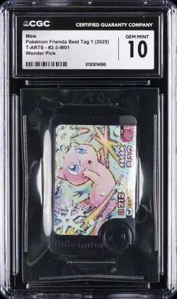 2025 POKEMON FRIENDA BEST TAG 1 T-ARTS WONDER PICK #2-3-W01 MEW CGC 10 GEM MINT - Image 1