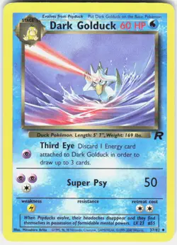 Dark Golduck 37/82 Uncommon Team Rocket Pokemon Unlimited LP - Image 1