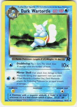 Dark Wartortle 46/82 Uncommon Team Rocket Pokemon Unlimited LP - Image 1