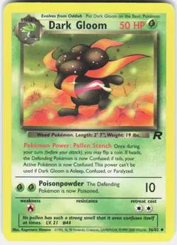 Dark Gloom 36/82 Uncommon Team Rocket Pokemon Unlimited HP - Image 1