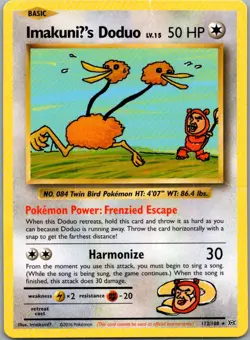 ImakuniU's Doduo 112/108 Secret Rare Evolutions Pokemon Moderately Played - Image 1