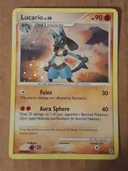 Pokemon Lucario 6/130 Diamond & Pearl Holo Rare Played See Pictures - Image 1