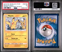 2019 Pokemon Pikachu Holo SM162 PSA 5 EX Black Star Promo Mimikyu Team Up - Image 1