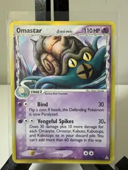 Pokemon TCG Omastar 13/110 Rare Delta Species Holo HP - Image 1