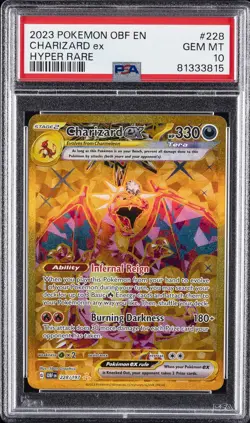 2023 POKEMON OBF EN-OBSIDIAN FLAMES HYPER RARE #228 CHARIZARD EX PSA 10 - Image 1