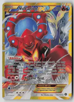 Volcanion EX 115/114 Secret Rare Steam Siege Pokemon DMG - Image 1