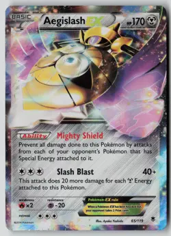 Aegislash EX 65/119 Holo EX Rare Phantom Forces Pokemon DMG - Image 1
