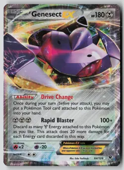 Genesect EX 64/124 Holo EX Rare Fates Collide Pokemon DMG *Crease* - Image 1