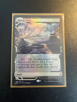 Zendikar Rising Expeditions Foil Marsh Flats Card NM MTG Magic - Image 1