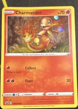 Pokemon TCG Charmander SWSH092 Sword & Shield Promo Holo Slightly Played - Image 1