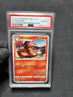 PSA 10 Gem Mint Charizard Illustration Pokemon Japanese Grand Prix 143/S-P Promo - Image 1
