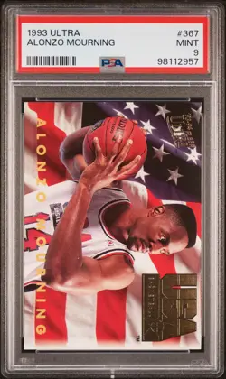 1993 ULTRA #367 ALONZO MOURNING PSA 9 - Image 1