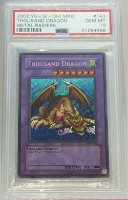 YU-GI-OH 2002 THOUSAND DRAGON MRD-143 PSA 10 UNLIMITED - Image 1