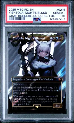 2025 MTG FINAL FANTASY #0215 Y'SHTOLA, NIGHT'S BLESSED SURGE FOIL PSA 10 - Image 1
