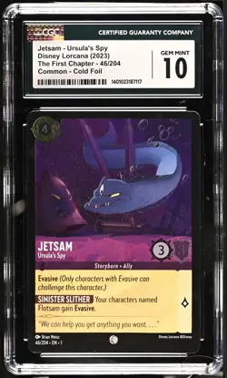 Disney Lorcana GRADED Jetsam Ursula's Spy 46/204 First Chapter 10 CGC - Image 1
