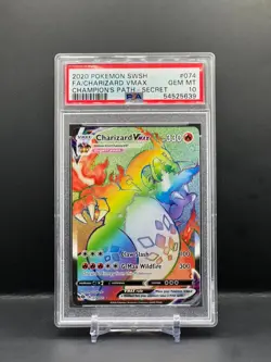 PSA 10 GEM MINT - Pokemon Charizard VMAX 074/073 Secret Rare 2020 Champions Path - Image 1