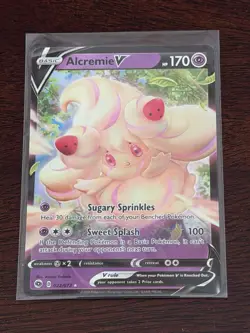 Pokemon Alcremie v Champion's Path Holo Ultra Rare Card 022/073 - Image 1