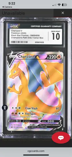 CGC 10 Charizard V SWSH Sword & Shield Promo Cards Holo SWSH050 English - Image 4