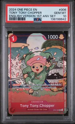 TONY TONY CHOPPER ST01-006 PSA 10 ENGLISH 1ST ANNIVSET 2024 ONE PIECE CARD GAME - Image 1