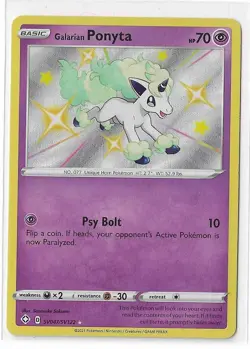 Galarian Ponyta SV047/SV122 Shining Fates Shiny Vault Holo Pokemon TCG Card NM - Image 1