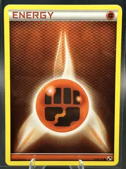 FIGHTING ENERGY - 110/114 - BLACK & WHITE - POKEMON CARD - NON HOLO - Image 1