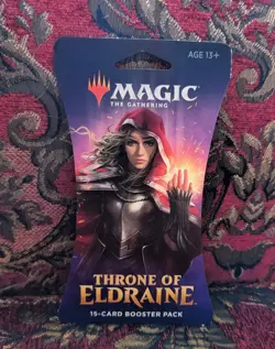 MTG Magic Throne of Eldraine Factory Sealed 15-Card Sleeved Booster Pack - Image 1