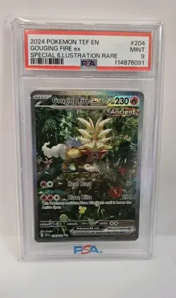 Gouging Fire EX 204/162 SIR - 2024 Pokemon SV05: Temporal Forces- PSA MINT 9 - Image 1