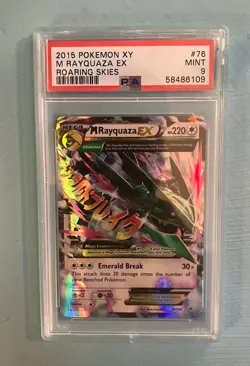 2016 Pokemon XY M Rayquaza EX Roaring Skies 76 PSA 9 - Image 1