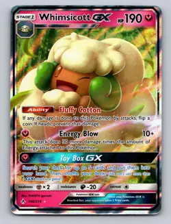 Whimsicott GX 140/214 Holo GX Rare Unbroken Bonds Pokemon NM - Image 1