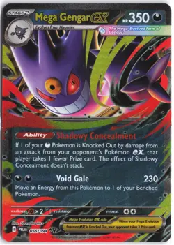Mega Gengar ex 056/094 Double Rare Phantasmal Flames Pokemon NM - Image 1