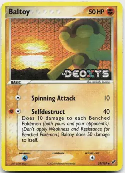 Baltoy 53/107 Common Deoxys Pokemon Reverse Holo Moderately Played - Image 1