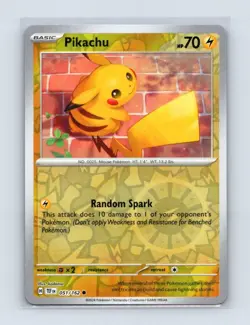 Pikachu 051/162 Common Temporal Forces Pokemon Reverse Holo Lightly Played - Image 1