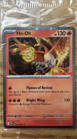 Pokemon TCG Ho-Oh 010/086 GameStop Stamped Holo Promo Chaos Rising (SEALED) - Image 2