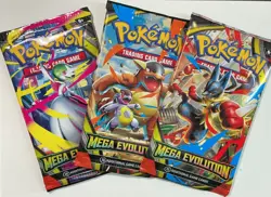 Pokemon TCG Evolutions Mega Evolution Booster Packs Lot of 3 - Image 1