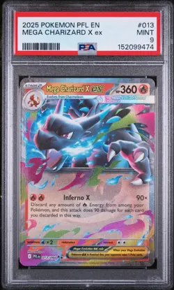 Pokemon TCG Mega Charizard X ex 013/094 Phantasmal Flames Double Rare Holo PSA 9 - Image 1
