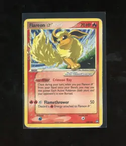 2007 Pokemon GOLD STAR EX Power Keepers SHINY Flareon Holo 100/108 WATER DAMAGE - Image 1