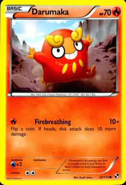DARUMAKA 23/114 COMMON BLACK & WHITE POKEMON NM - Image 1