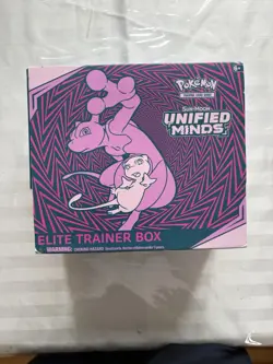 Pokemon TCG Game Unified Minds ETB Opened/Used With Extra Dragonite Tin - Image 1