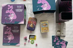 Pokemon TCG Game Unified Minds ETB Opened/Used With Extra Dragonite Tin - Image 2