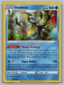 Inteleon 058/202 Holo Rare Sword & Shield Pokemon Holo Near Mint - Image 1