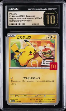 2025 POKEMON JAPANESE ME MCDONALD'S PROMO #020/M-P PIKACHU CGC 10 PRISTINE - Image 1