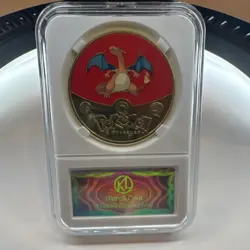 Pokemon TCG Charizard Commemorative Coin Set Gold Red Metal Embossed Collectible - Image 1