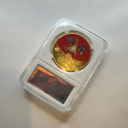 Pokemon TCG Charizard Commemorative Coin Set Gold Red Metal Embossed Collectible - Image 3