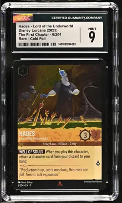 Disney Lorcana GRADED Hades Underworld 6/204 TFC Rare 9 CGC - Image 1