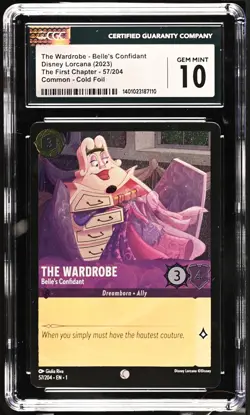 Disney Lorcana GRADED Wardrobe Belle's Confidant 57/204 10 CGC - Image 1